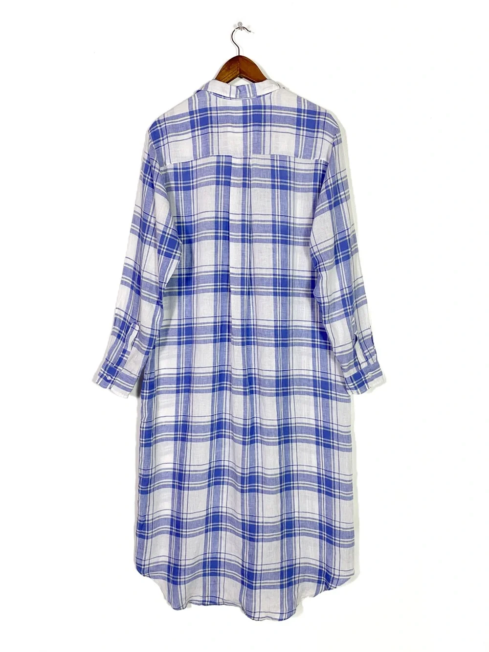 Frank & Eileen Rory Linen Maxi Shirt Dress Plaid - Picture 5 of 7